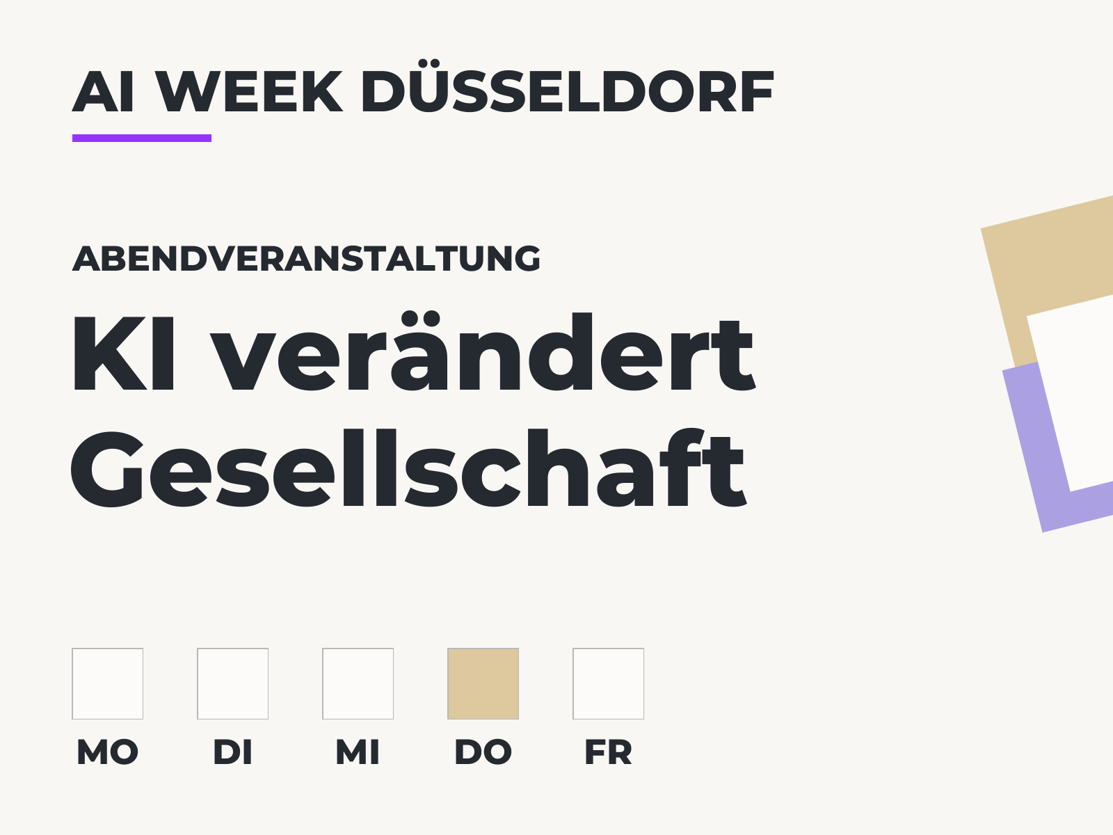 AI Week Düsseldorf · KI verändert Gesellschaft – wie gestalten wir mit?