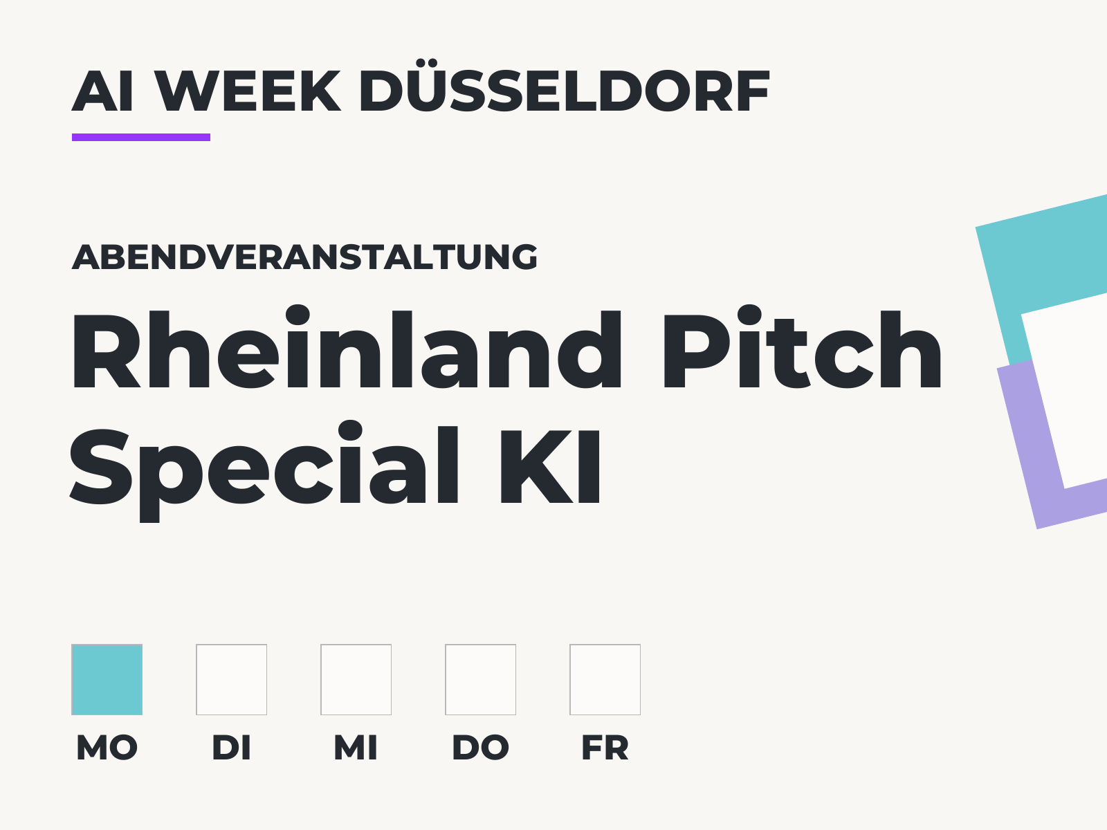 AI Week Düsseldorf · Rheinland Pitch Special KI